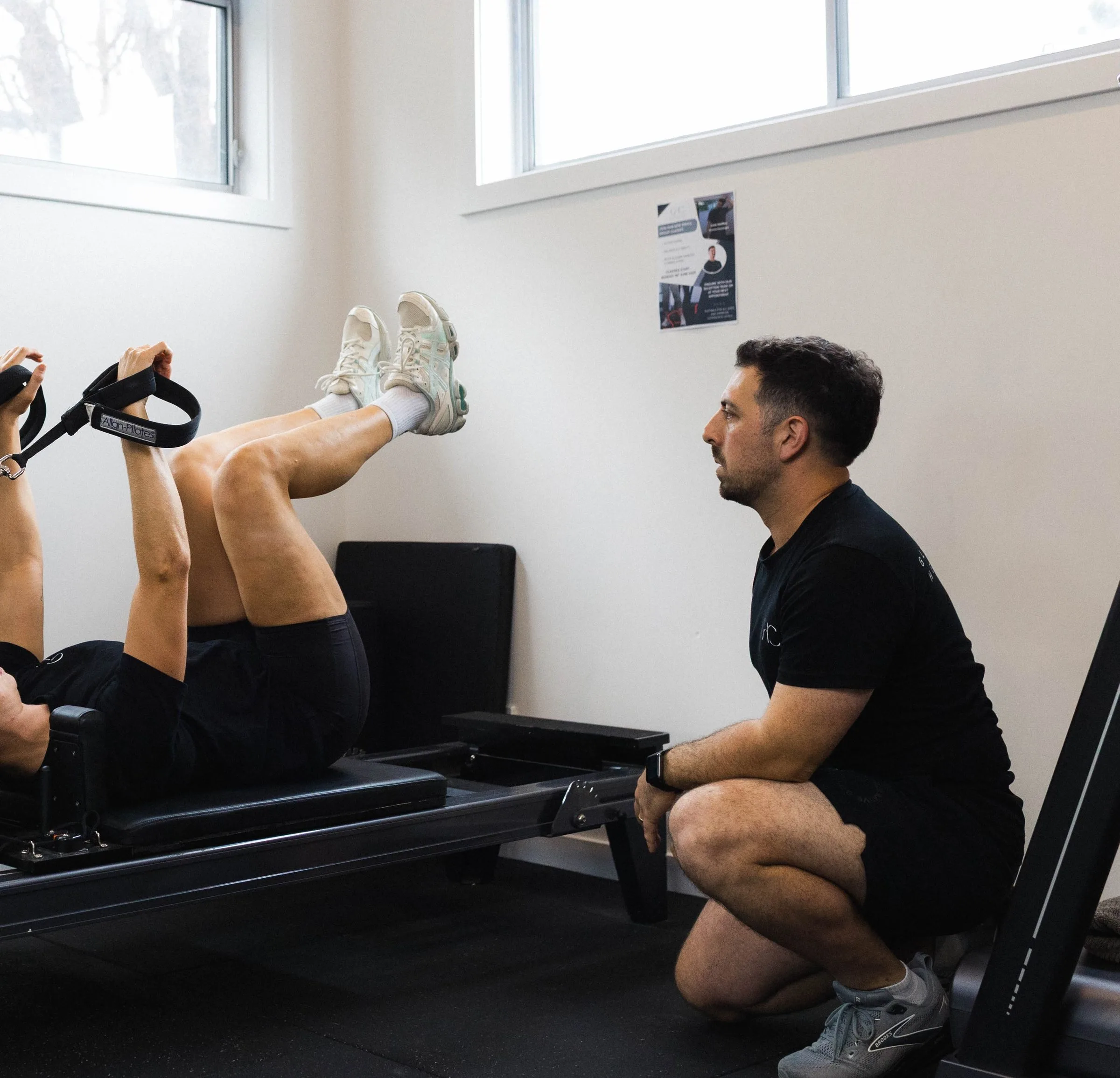 Patient working through a guided rehabilitation exercise